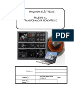 Laboratorio 1 - Transformador Monofásico