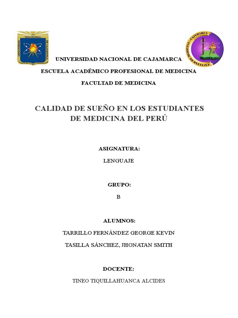 Calidad de Sueño en Estudiantes de Medicina | PDF | Salud y bienestar