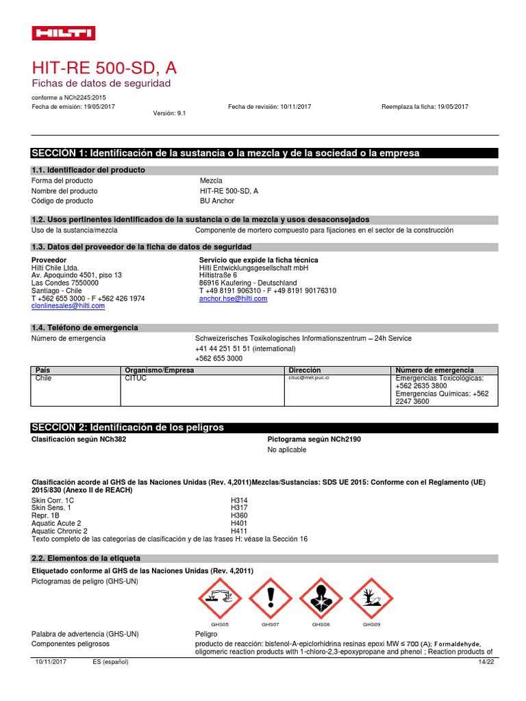 HitRe 500SD, A PDF Agua Primeros auxilios