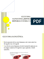 Glucosa Sanguinea, Hipoglucemia, Hiperglucemia y Diabetes