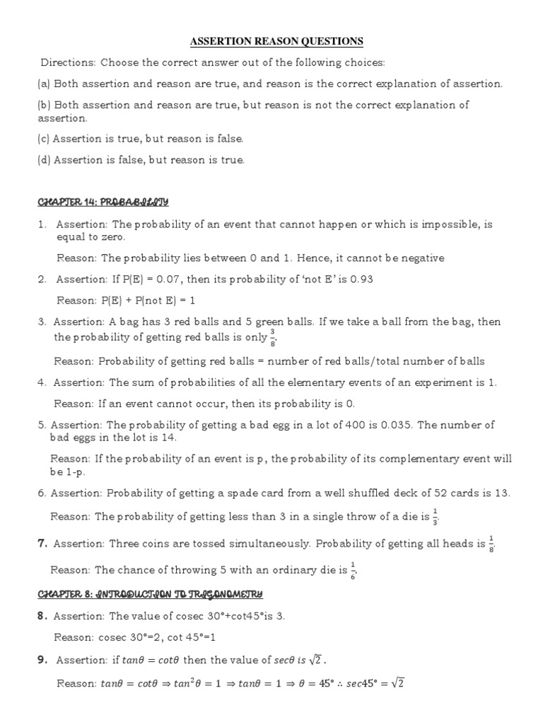 MATHS CLASS 10 A&R and MCQs Chapters 1to5,7,8,14 PDF Equations