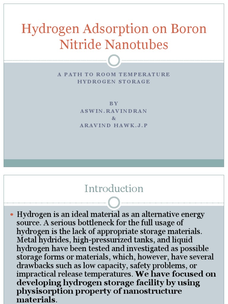 Hydrogen Adsorption On Boron Nitride Nanotubes | PDF | Carbon Nanotube ...