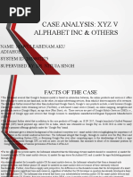 CASE ANALYSIS Xyz V Alphabet Inc