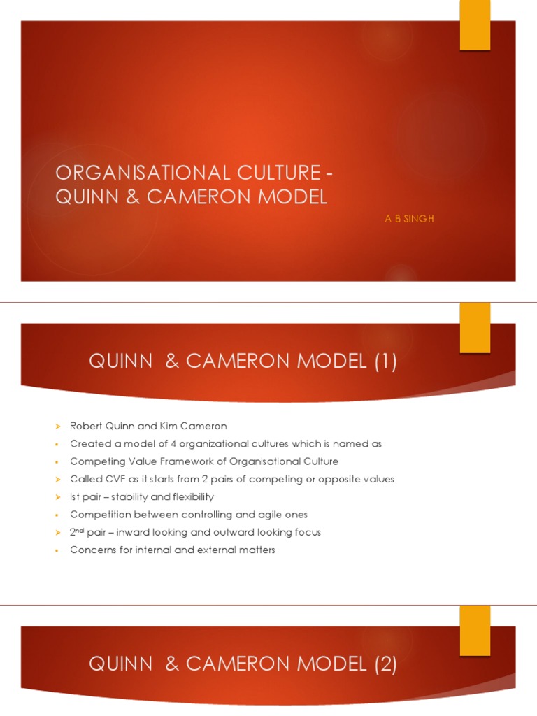 Quinn & Cameron's Culture Model Explained | PDF | Business