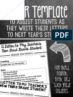 To Assist Students As They Write Their Letters To Next Year's Students