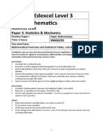 09a A Level Mathematics Practice Paper I - Statistics and Mechanics