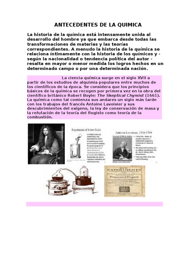 Antecedentes de La Quimica PDF Alquimia Química
