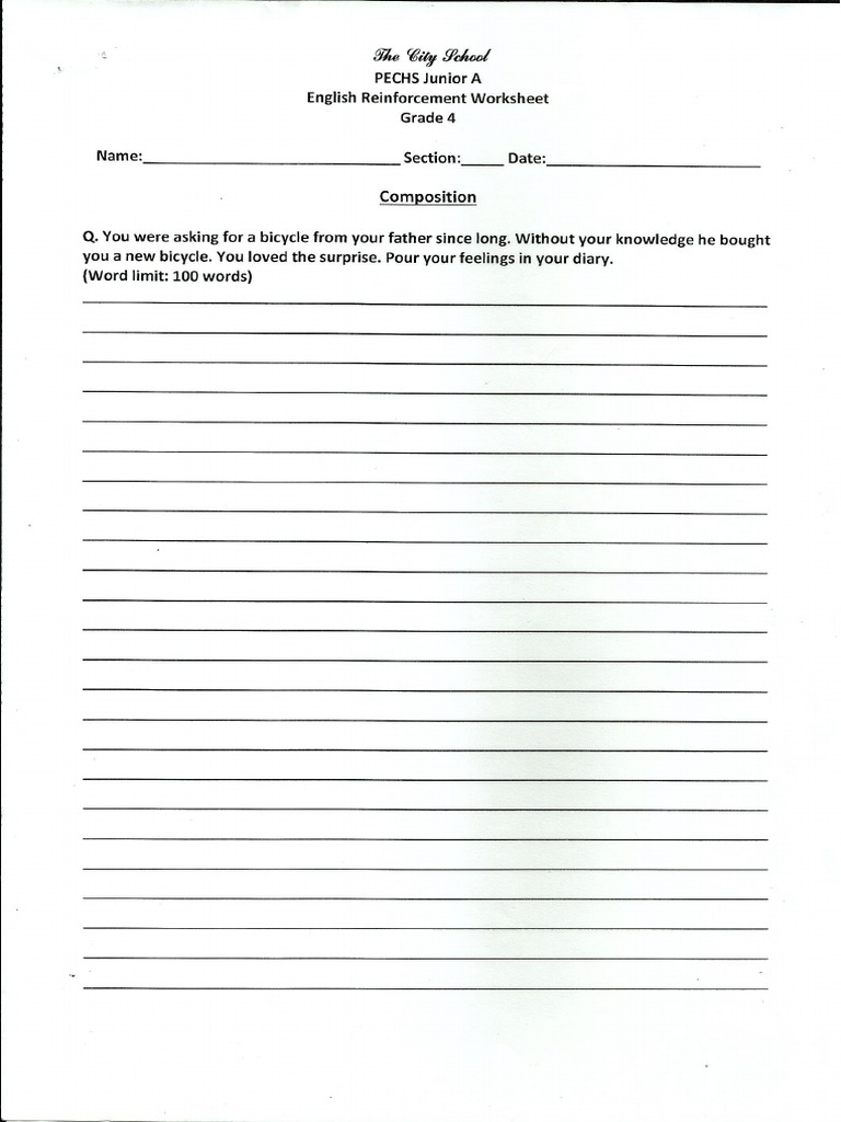 English Worksheet Class 4 2nd Term PDF