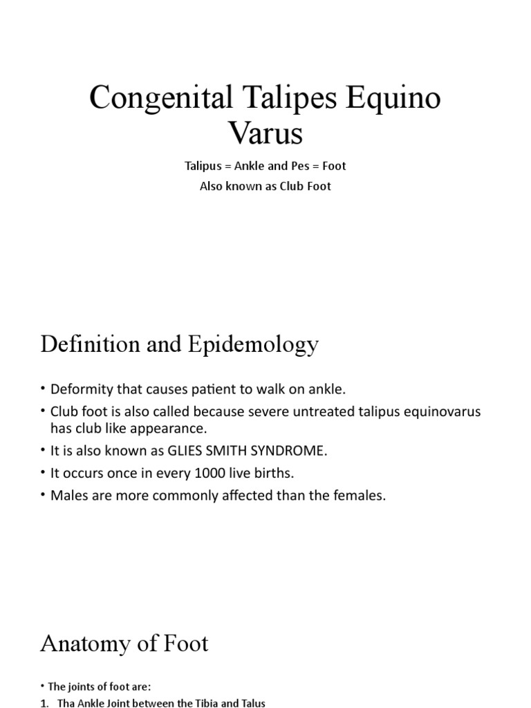 Congenital Talipes Equino Varus PDF