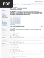 HTTP en - Wikipedia.org Wiki List of SIP Response Codes