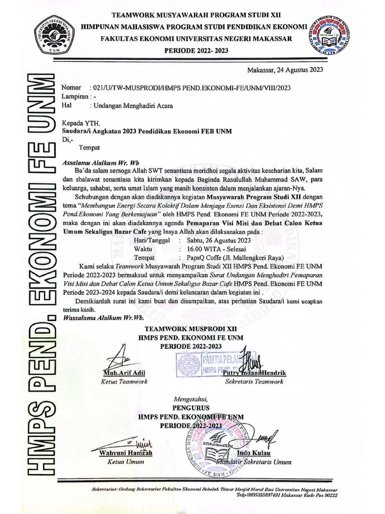 Undangan Menghadiri Acara (2023) | PDF