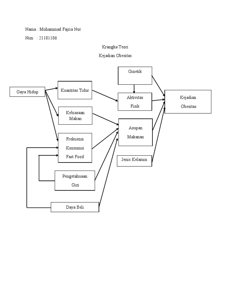 Krangka Teori Dan Konsep Obesitas Muhammad Fajria Nor | PDF