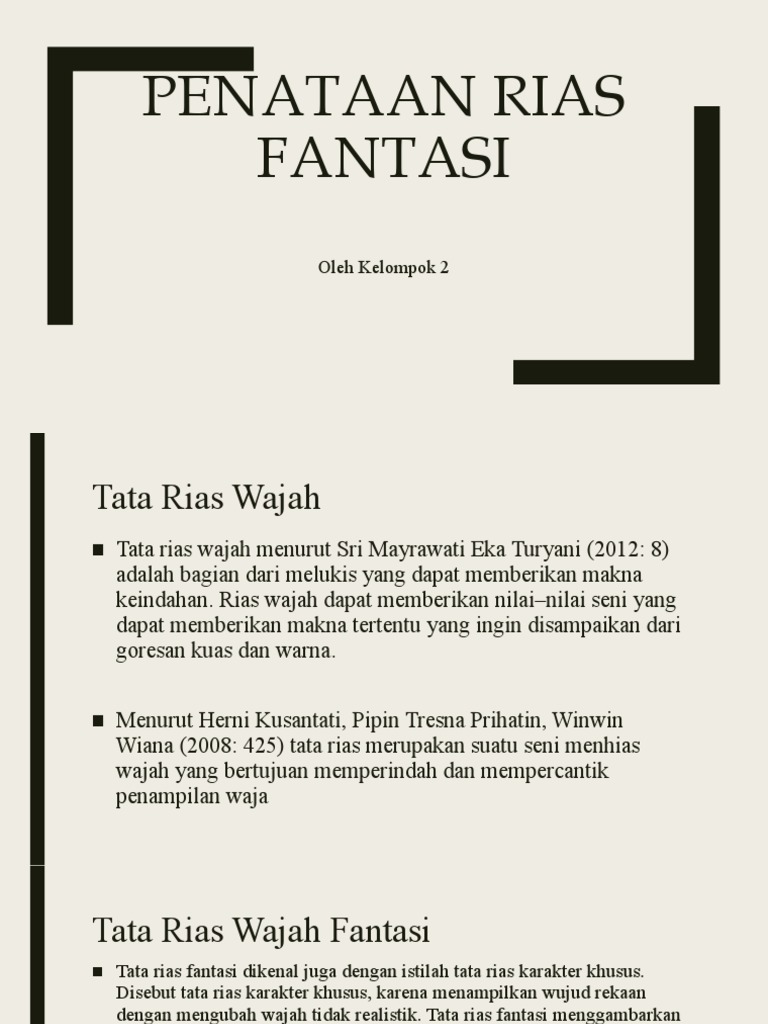 Jenis dan Contoh Tata Rias Fantasi | PDF