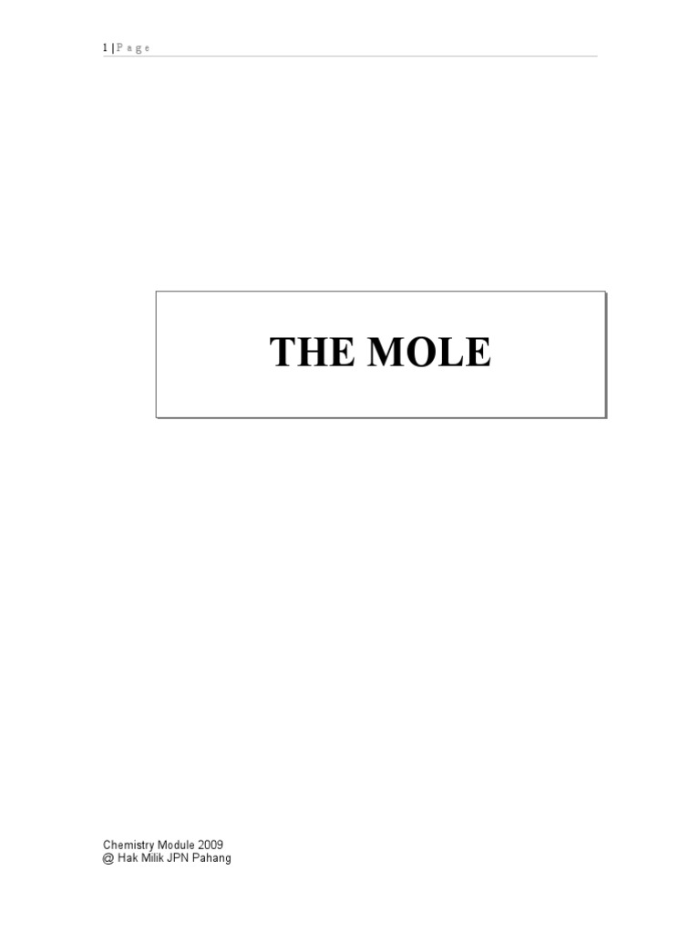 Understanding Moles in Chemistry | PDF | Mole (Unit) | Oxide