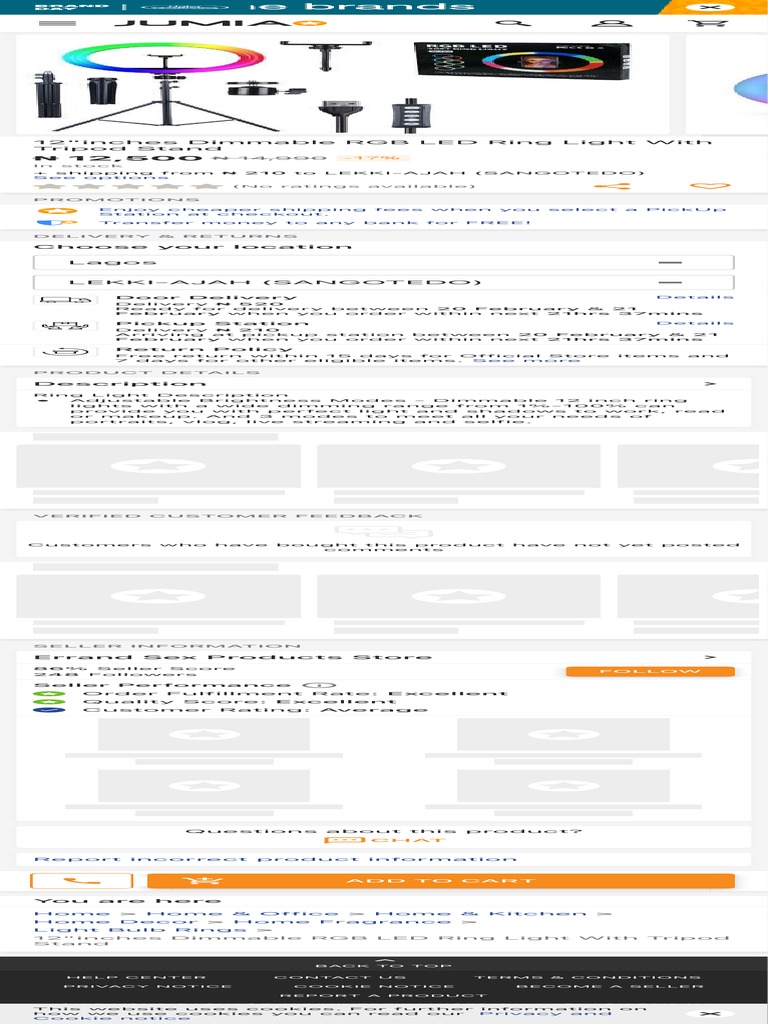 Generic 12inches Dimmable RGB LED Ring Light With Tripod Stand Jumia