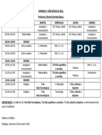 Horario 3° B 2021