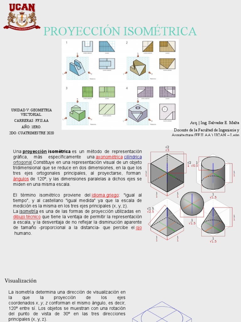 Proyección Isométrica en Dibujo Técnico | PDF | Métodos y materiales de ...