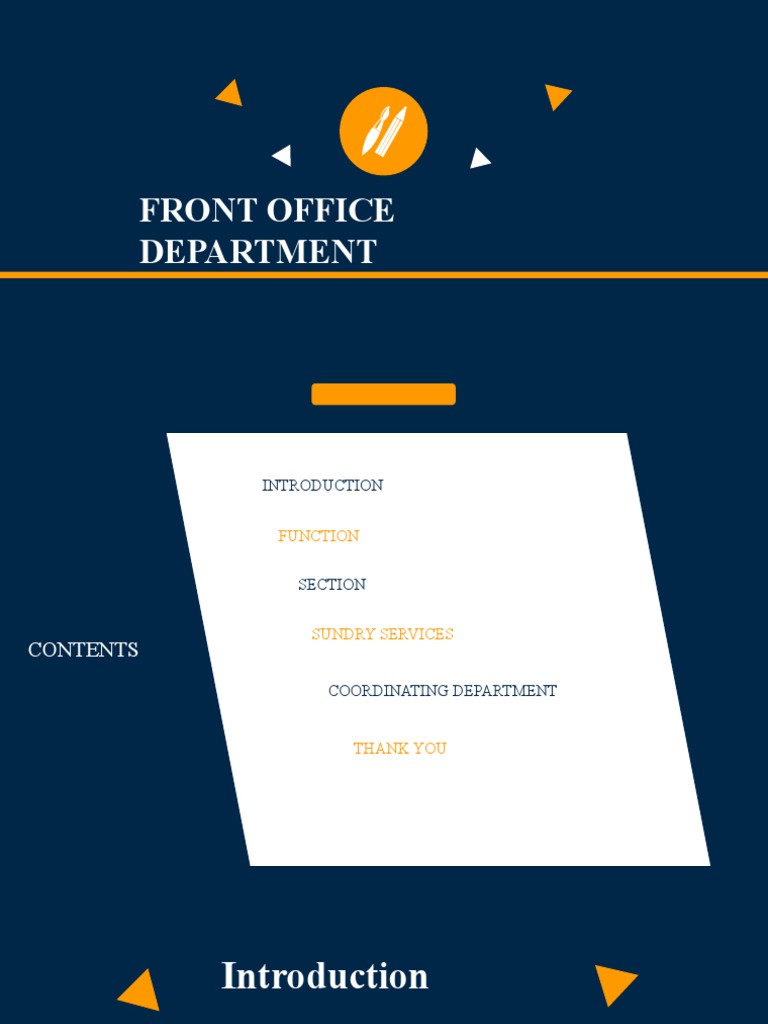 Front Office Department PDF Hospitality Industry