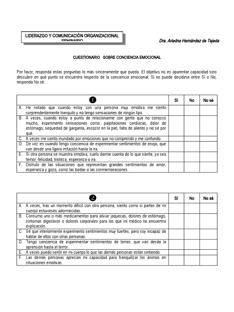 Escala De Conciencia Emocional