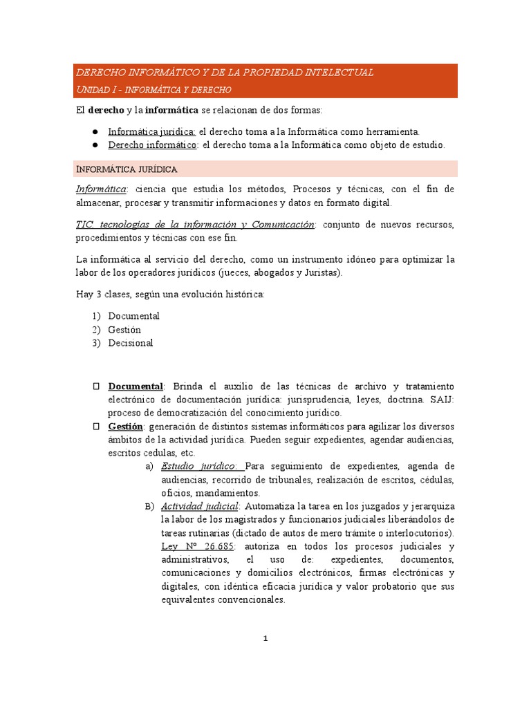 Derecho Informático y Propiedad Intelectual | PDF | Propiedad ...