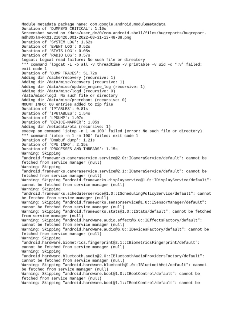 Android Module Metadata Report | PDF | System Software | Operating ...