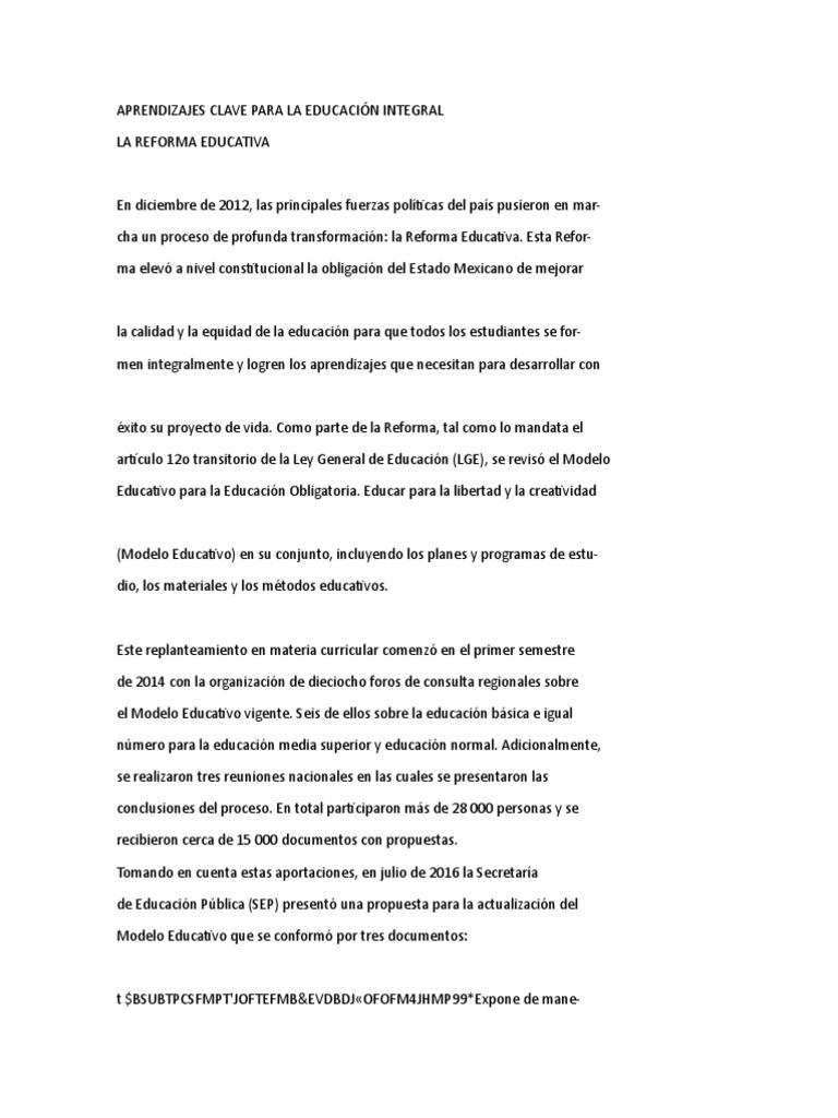 Aprendizajes Clave Aprendizajes Clave para La Educación Integral | PDF