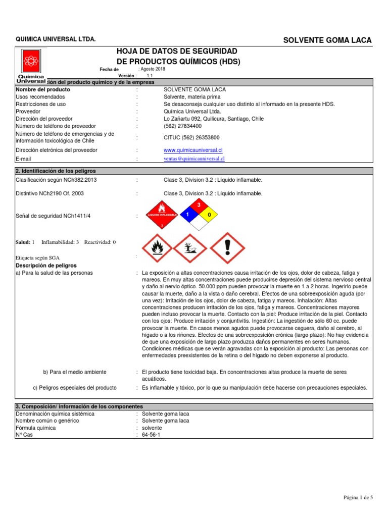 Solvente Goma Laca: Peligros y Precauciones | PDF | Combustión | Agua