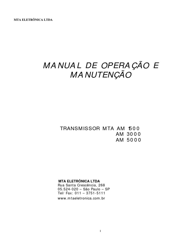 10.0 Manual AM MTA | PDF | Fonte de energia | Eletrônicos