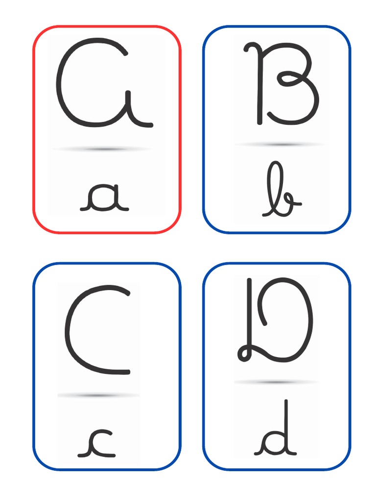 Cards Letra Cursiva Colorido | PDF