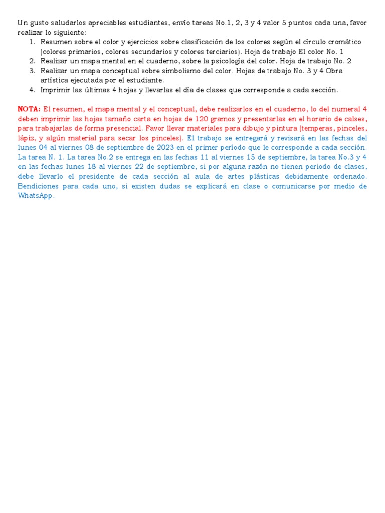 EL COLOR Tercero ABCD | PDF