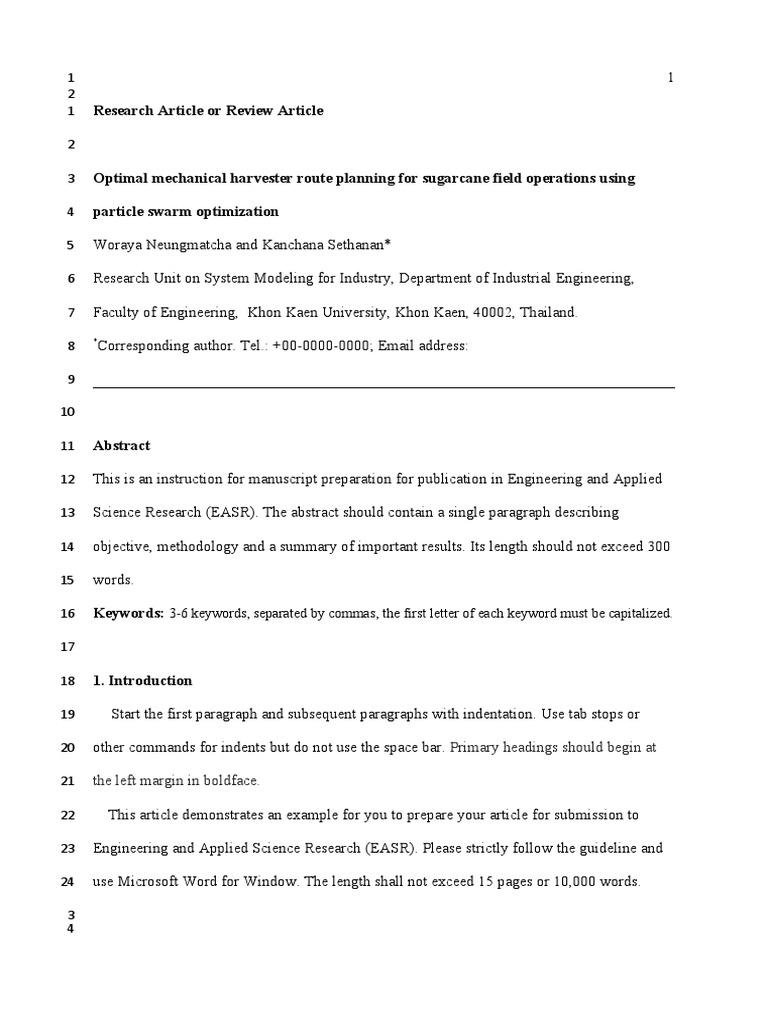 Guidelines for EASR Manuscript Submission | PDF