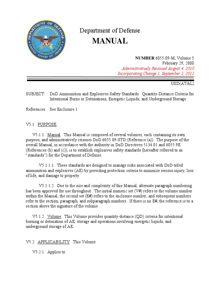 DoD Explosives Safety Standards Guide | PDF | United States Department ...