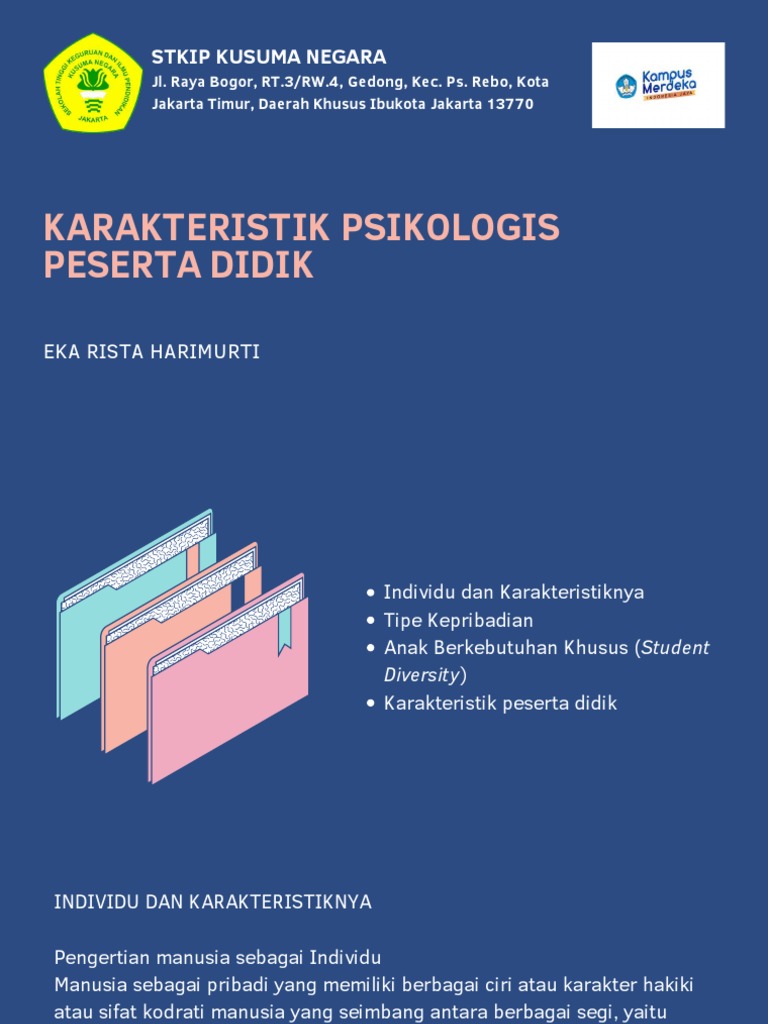Karakteristik Psikologis Peserta Didik | PDF | Pengembangan Diri ...