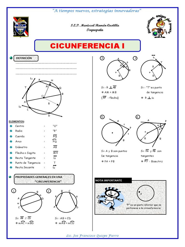 Problemas de Circunferencia para Cuarto de Secundaria | PDF | Tangente ...