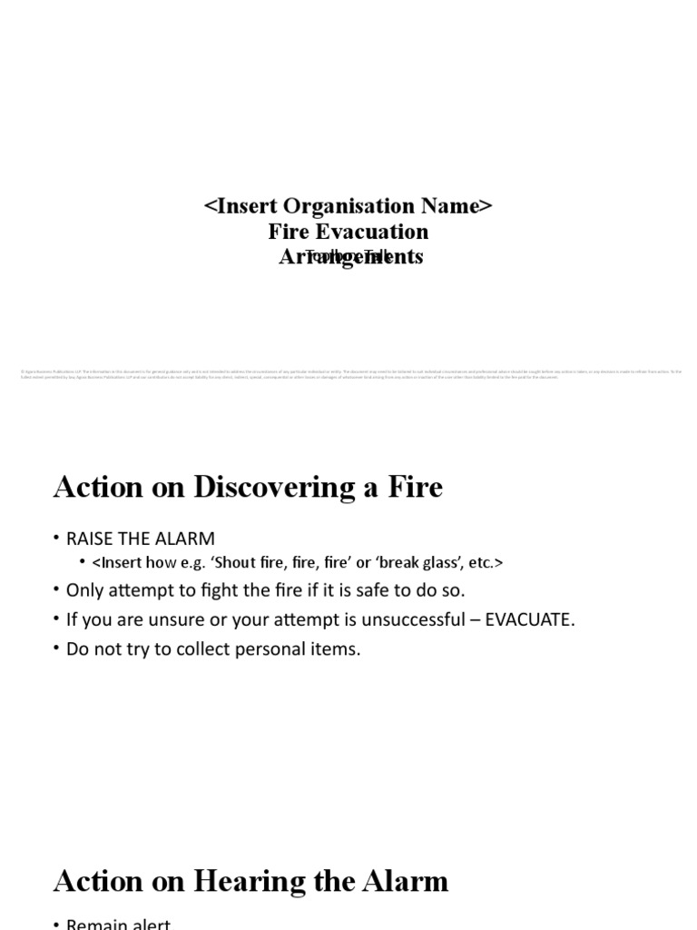 Fire Evacuation Toolbox Talk PDF