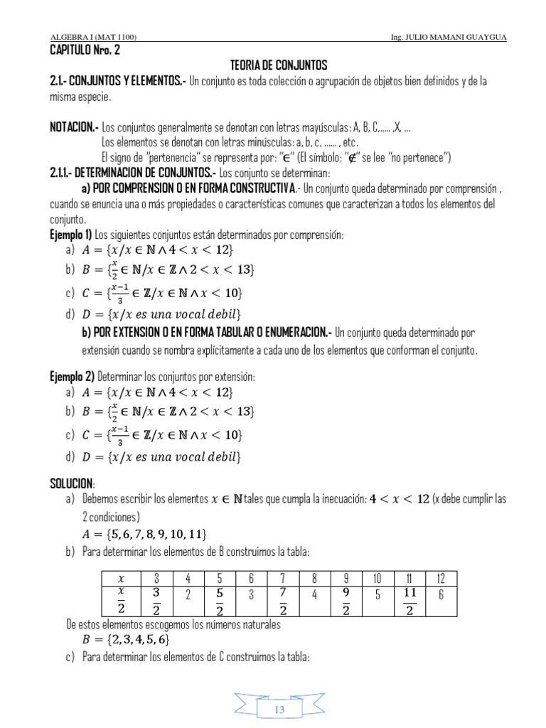 Ejercicios de Teoría de Conjuntos | PDF | Conjunto (Matemáticas ...