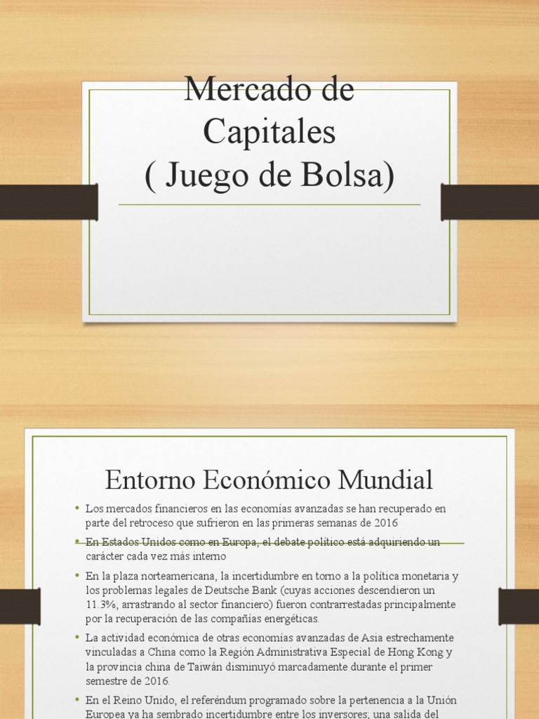 Análisis del Mercado de Capitales 2016 | PDF | Compartir (Finanzas ...