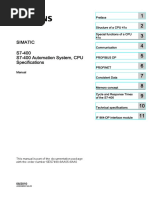 S7-400 Automation System, CPU Specifications Manual