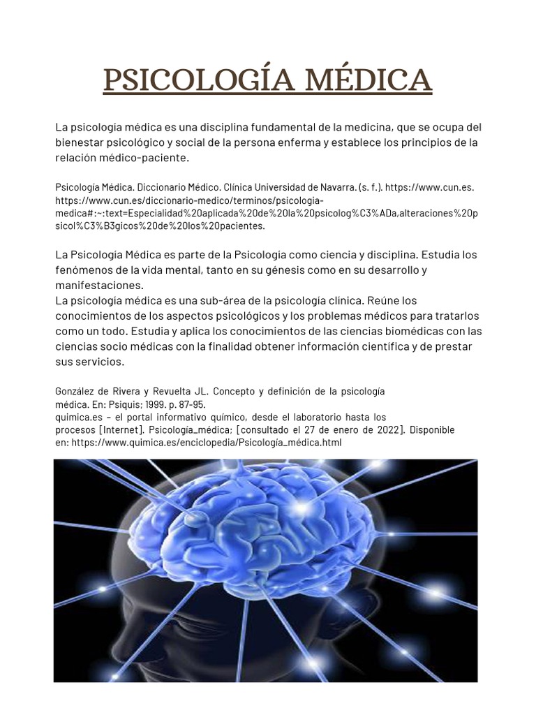 Definición de Psicología Médica | PDF