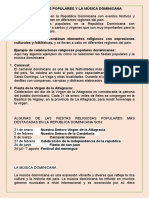 Fiestas Religiosas Populares y La Música Dominicana.