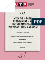 Week 02 - Task Assignment - My University Class Sessions Then and Now