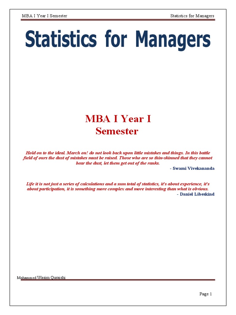 Statistics For Managers Pdf