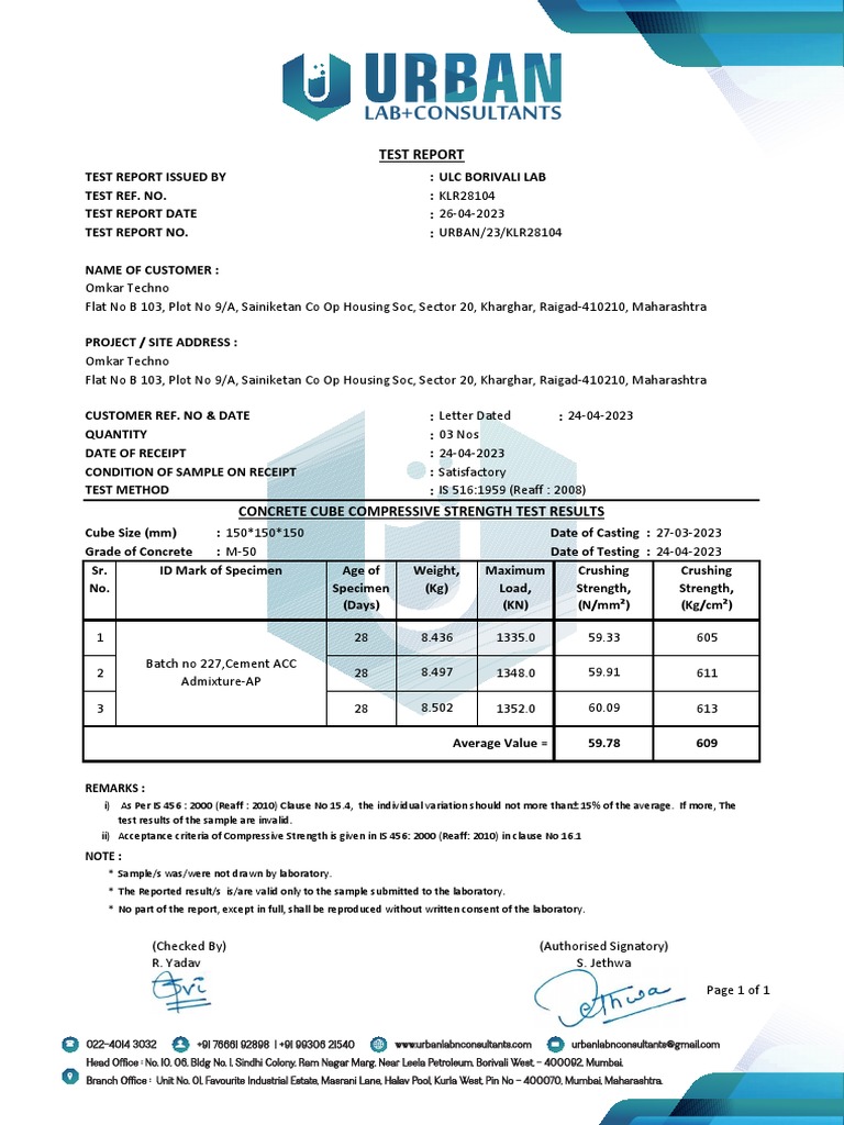 Lab+Consultants: Test Report | PDF