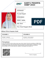 Kartu Peserta SNBP 2023: 423391923 Purwati Ningsih 0056038632 Sman 1 Wera Kab. Bima Prov. Nusa Tenggara Barat