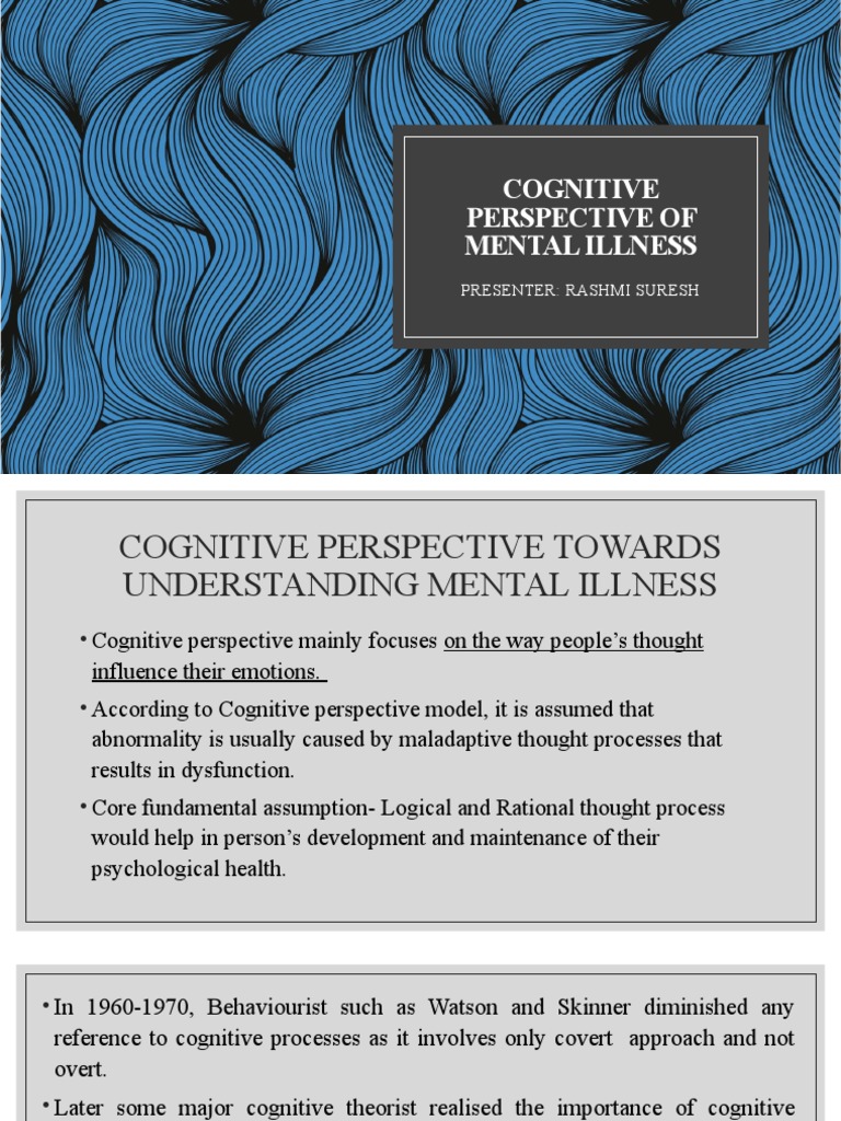 Cognitive Perspective of Mental Illness | PDF | Career & Growth | Self ...