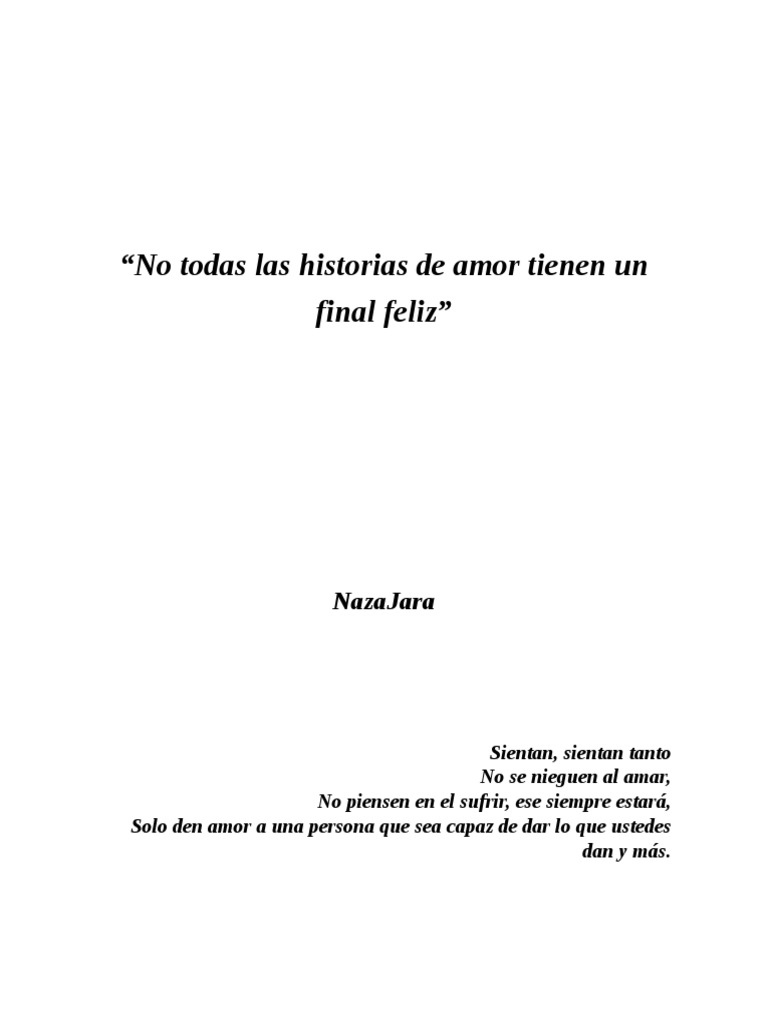 No Todas Las Historias de Amor Tienen Un Final Feliz | PDF
