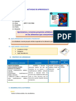 D5 A3 SESION ARTE Apreciamos y Creamos Proyectos Artísticos Inspirados en Los Alimentos Que Consumimos