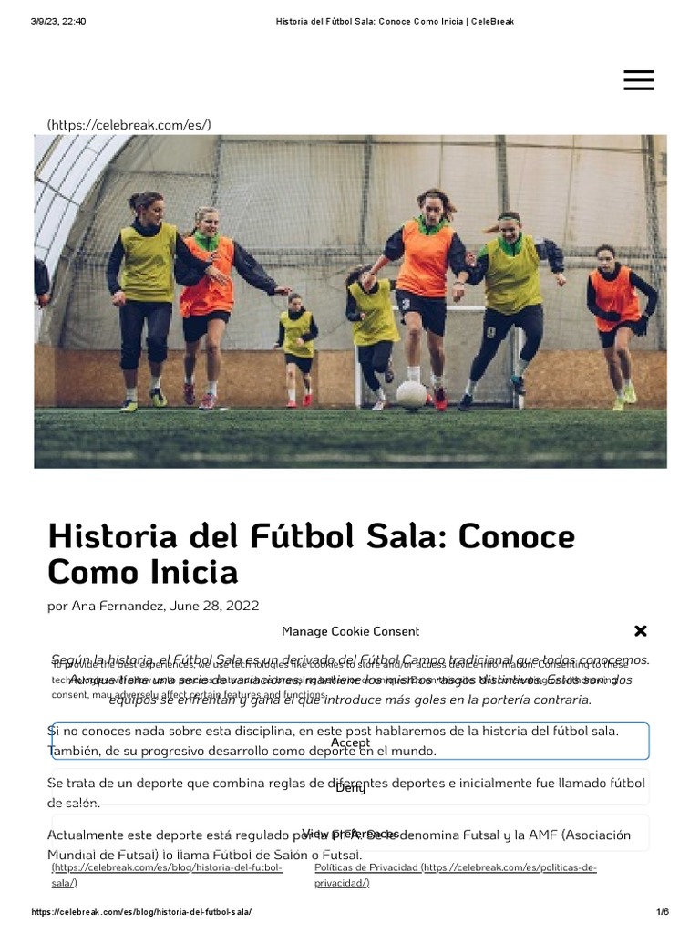 Historia Del Fútbol Sala Conoce Como Inicia Celebreak Pdf