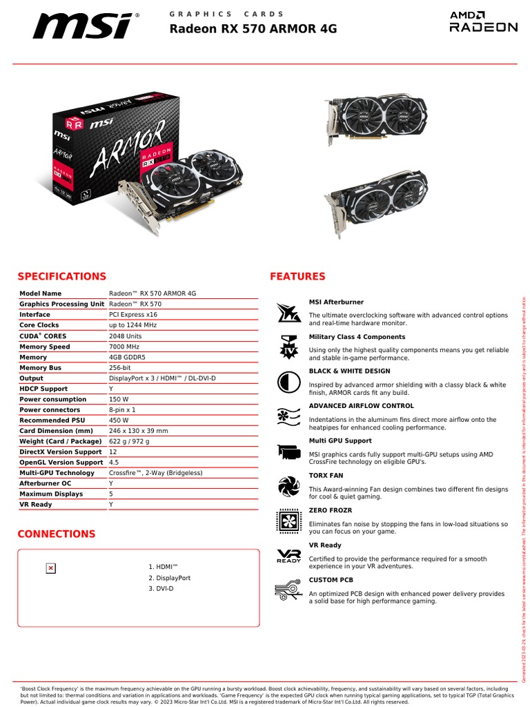 Radeon RX 570 Armor 4g | PDF