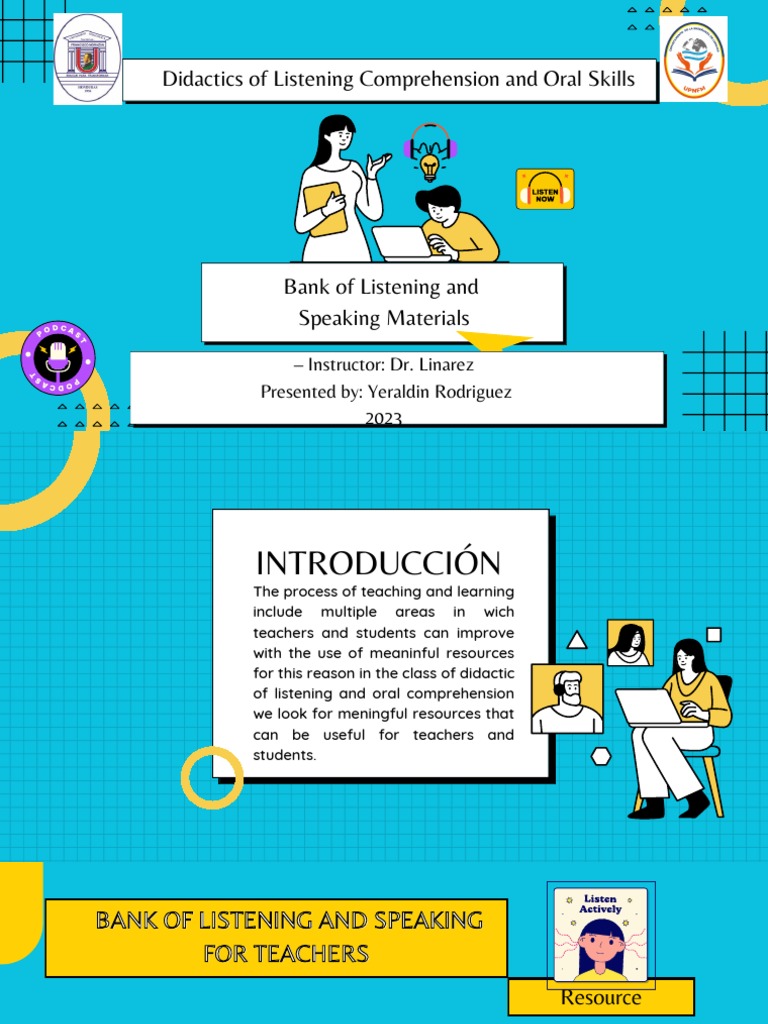 Listening and Speaking Resources for Teachers | PDF | Podcast | Vocabulary